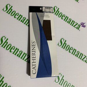 Catherines Pantyhose Day Sheer Hosiery Ribbed Panty Coffee Brown Plus Size C